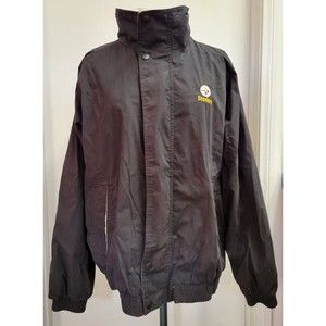 Lee Sport Pittsburgh Steelers Zip Windbreaker Jacket Mens L Packable Hood NFL
